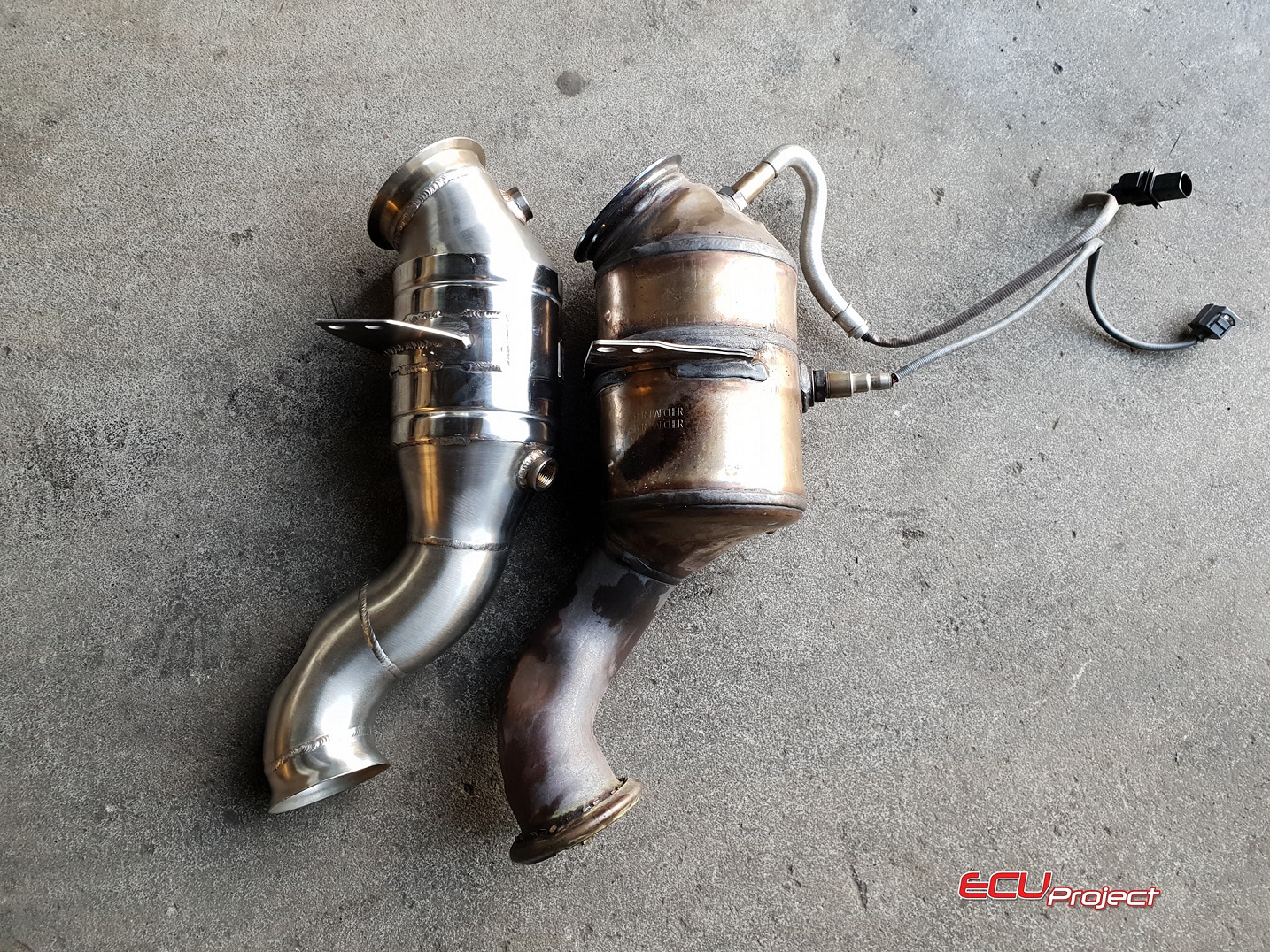 Mercedes C200 W205 downpipe vs seria